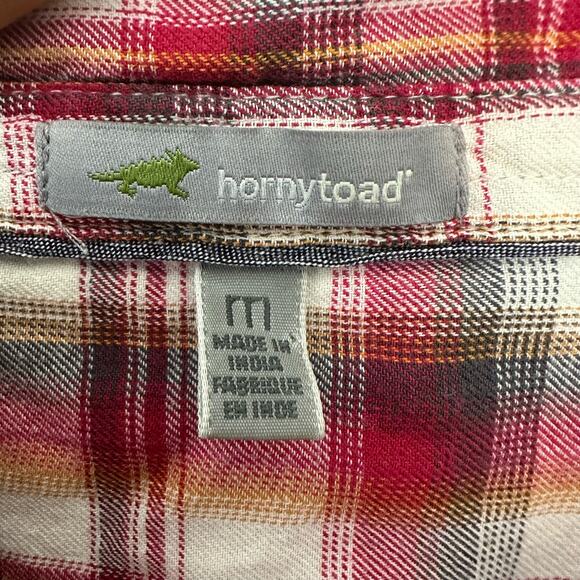Horny Toad Button Up Top Womens Mixologist M Plaid Multicolor Organic Cotton - Picture 2 of 10